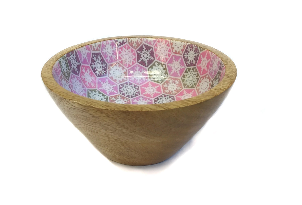 Floral Mango Wood Bowl
