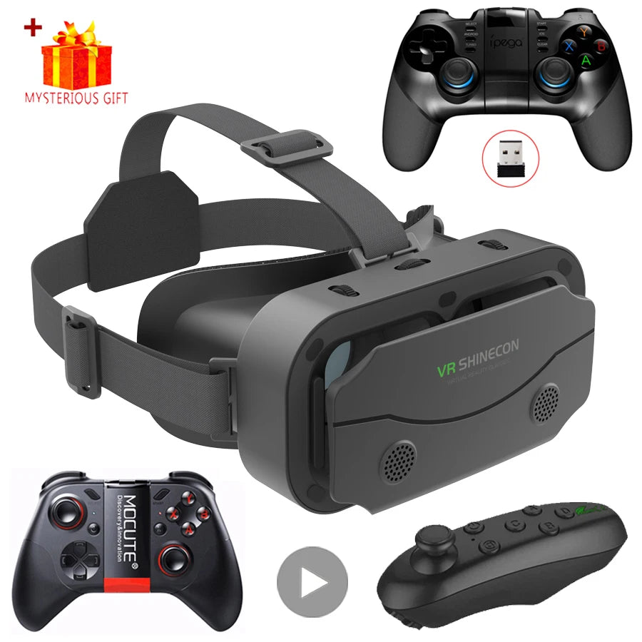 3D Virtual Reality VR Glasses Headset Devices Helmet Lenses Goggles Smart For Smartphones Phone Cell Mobile Game Viar Viewer Set