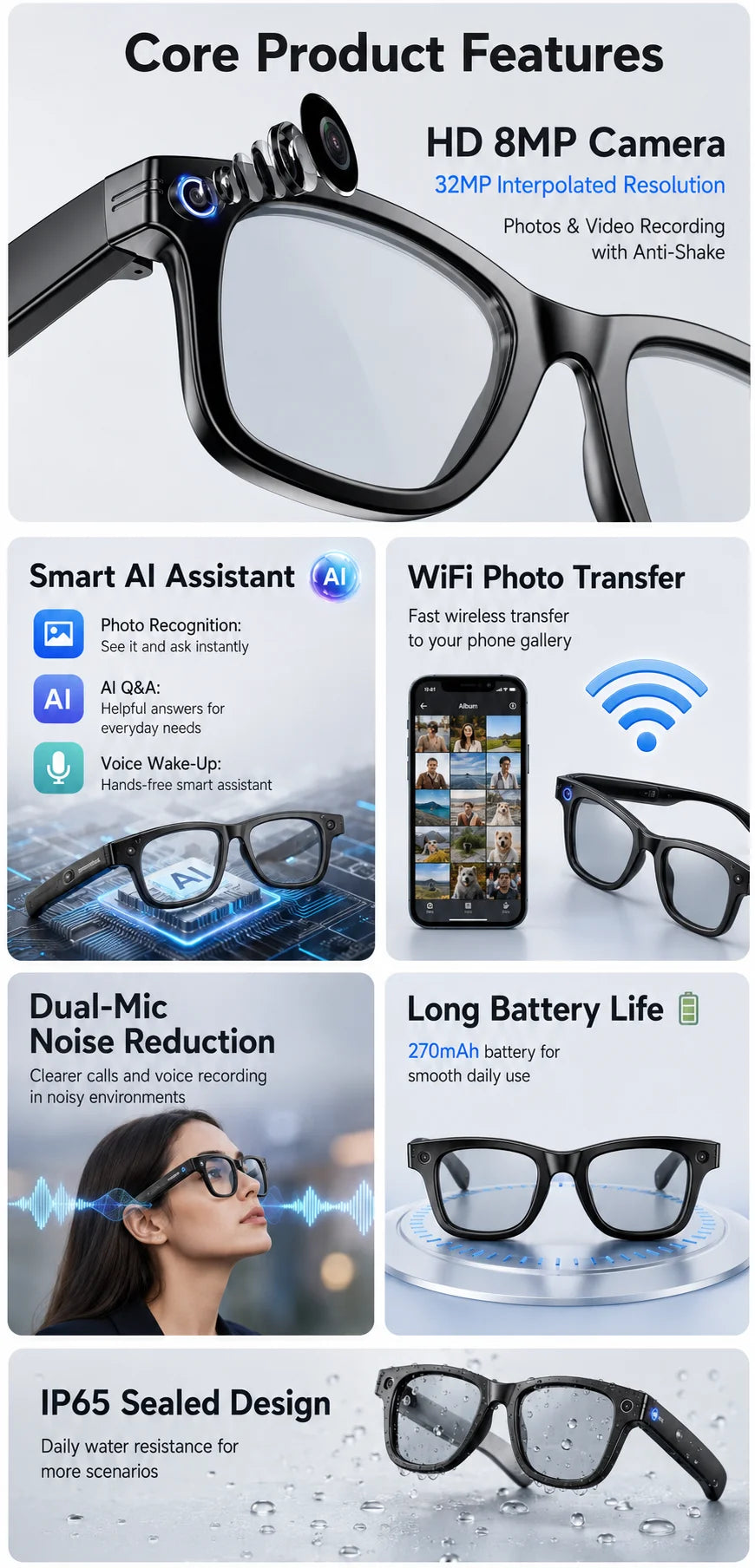 4K AI Smart Glasses